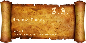 Bruncz Merse névjegykártya